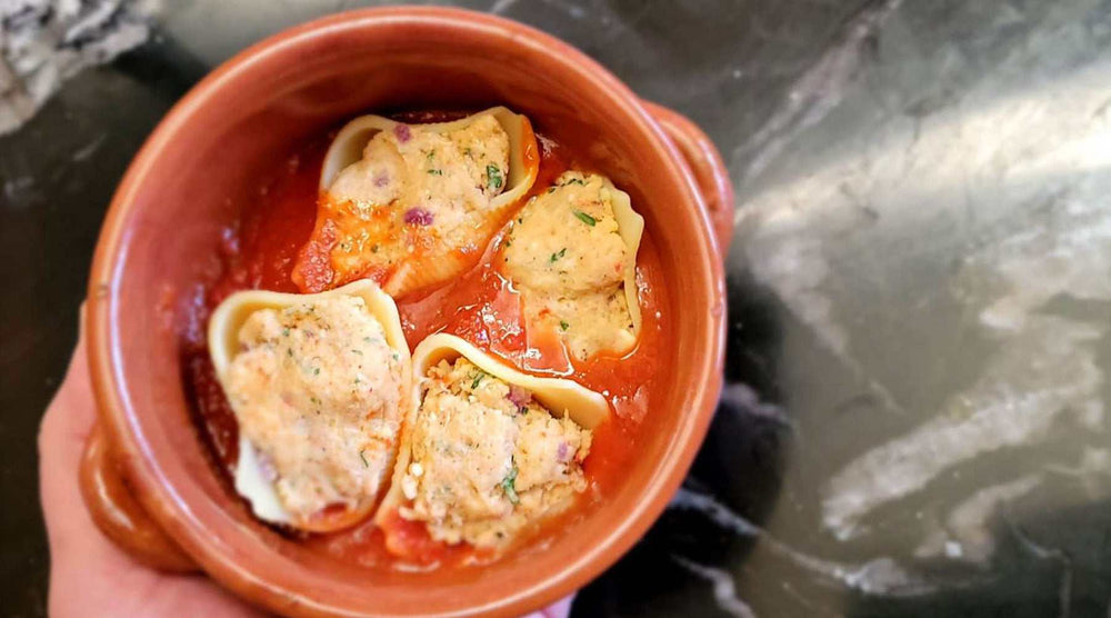 Cluck & Squeal Crab Stuffed Pasta Shells