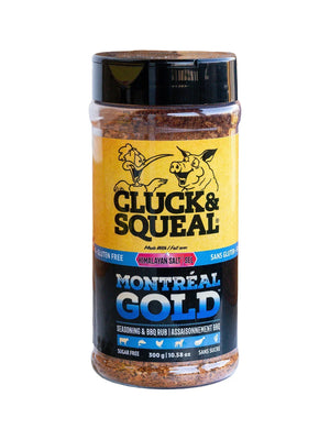 Cluck & Squeal Montréal Gold seasoning & BBQ rub, gluten-free, sugar-free, with Himalayan salt
