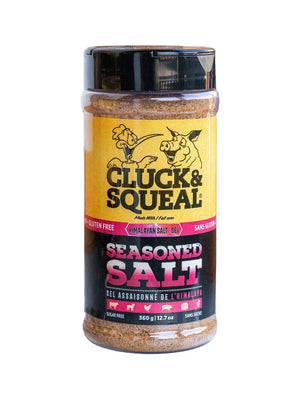 Cluck & Squeal Seasoned Salt with Himalayan Salt, gluten-free and sugar-free BBQ seasoning rub